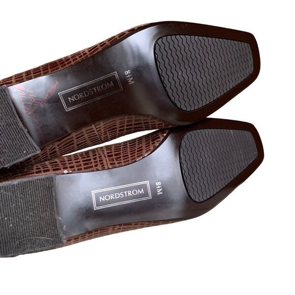 Nordstrom Animal Print Leather Pumps Heels Embossed Brown Women’s Size 8.5 - Picture 9 of 13